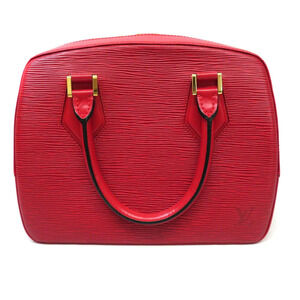 LOUIS VUITTON Sablon Handbag Epi Leather Red